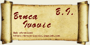 Brnča Ivović vizit kartica